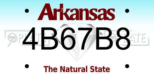 4B67B8 Arkansas License Plate