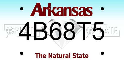 4B68T5 Arkansas License Plate