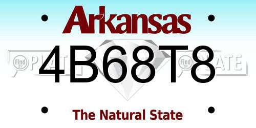 4B68T8 Arkansas License Plate
