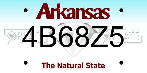 4B68Z5 Arkansas License Plate