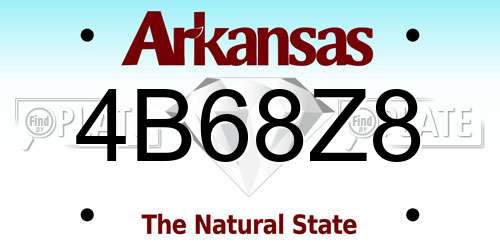 4B68Z8 Arkansas License Plate