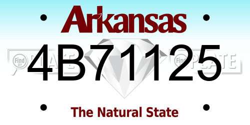 4B71125 Arkansas License Plate