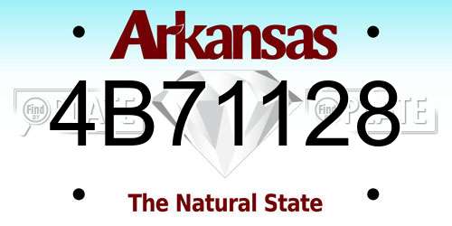 4B71128 Arkansas License Plate