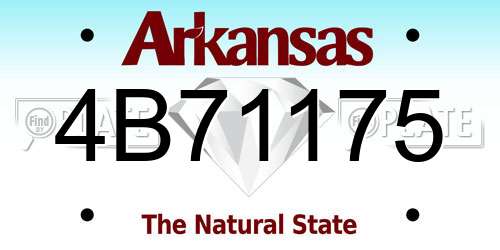 4B71175 Arkansas License Plate