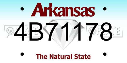 4B71178 Arkansas License Plate
