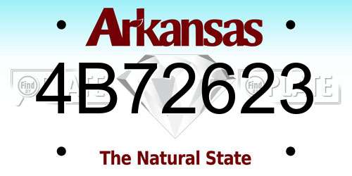 4B72623 Arkansas License Plate
