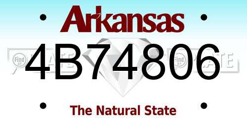 4B74806 Arkansas License Plate