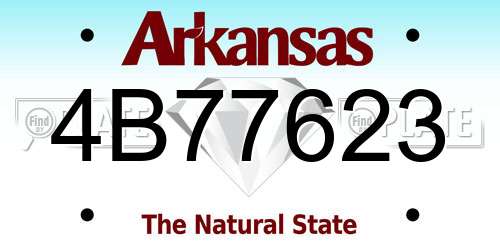 4B77623 Arkansas License Plate