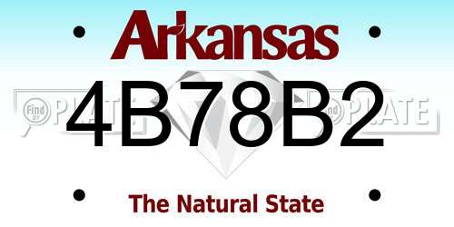 4B78B2 Arkansas License Plate