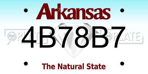 4B78B7 Arkansas License Plate
