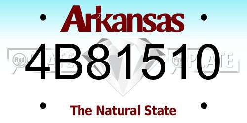 4B81510 Arkansas License Plate
