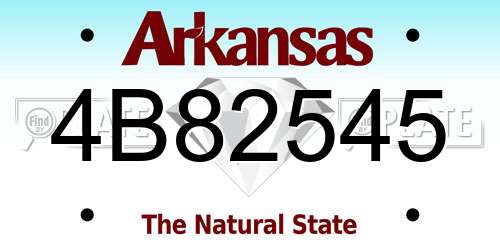 4B82545 Arkansas License Plate
