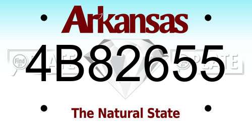 4B82655 Arkansas License Plate