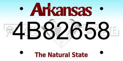 4B82658 Arkansas License Plate
