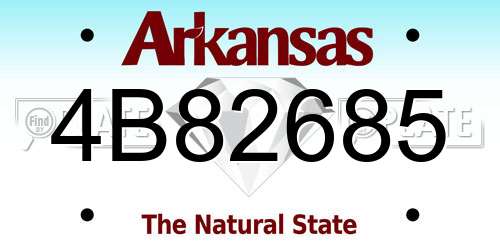 4B82685 Arkansas License Plate