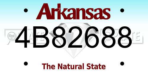 4B82688 Arkansas License Plate