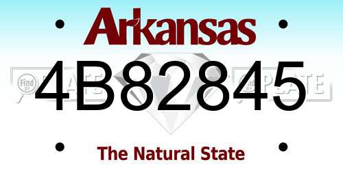 4B82845 Arkansas License Plate