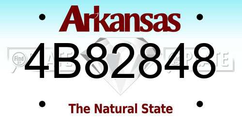 4B82848 Arkansas License Plate