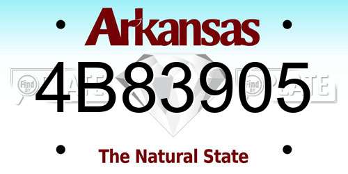 4B83905 Arkansas License Plate