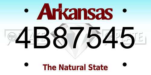 4B87545 Arkansas License Plate