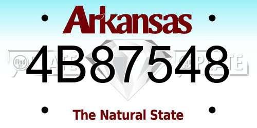 4B87548 Arkansas License Plate