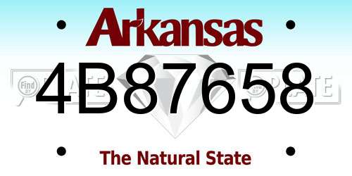 4B87658 Arkansas License Plate