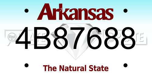 4B87688 Arkansas License Plate
