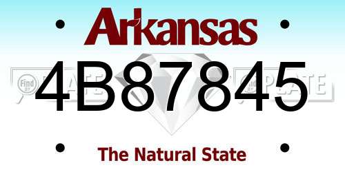 4B87845 Arkansas License Plate