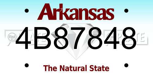 4B87848 Arkansas License Plate