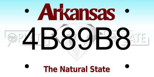 4B89B8 Arkansas License Plate