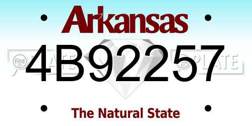 4B92257 Arkansas License Plate