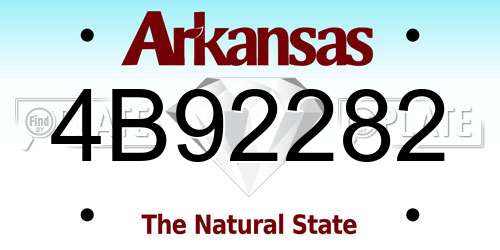 4B92282 Arkansas License Plate