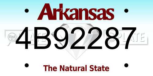 4B92287 Arkansas License Plate
