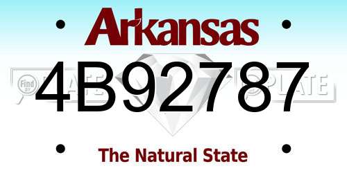 4B92787 Arkansas License Plate
