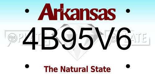 4B95V6 Arkansas License Plate