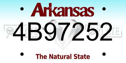 4B97252 Arkansas License Plate