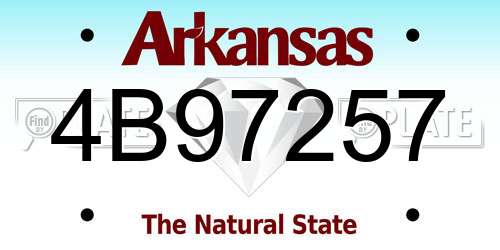 4B97257 Arkansas License Plate