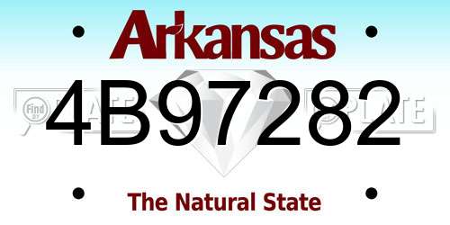 4B97282 Arkansas License Plate