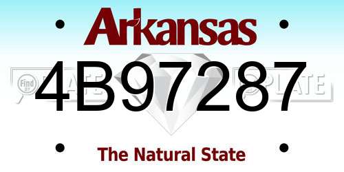 4B97287 Arkansas License Plate