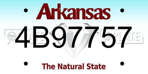 4B97757 Arkansas License Plate