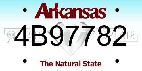 4B97782 Arkansas License Plate