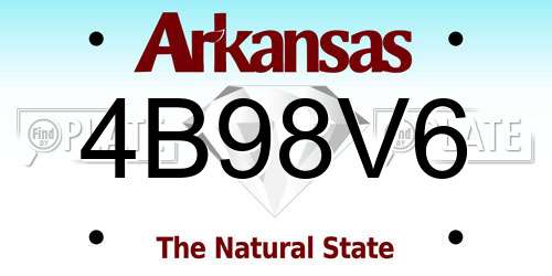 4B98V6 Arkansas License Plate