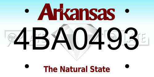 4BA0493 Arkansas License Plate