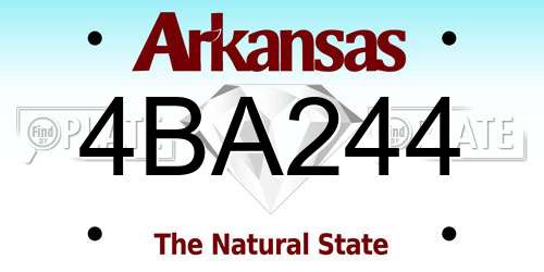 4BA244 Arkansas License Plate