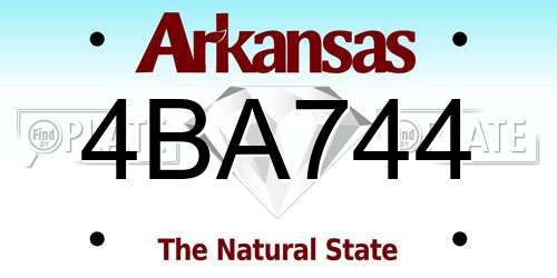 4BA744 Arkansas License Plate