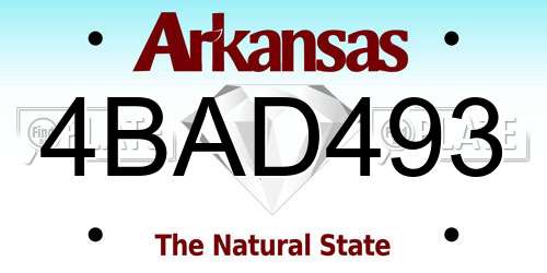 4BAD493 Arkansas License Plate