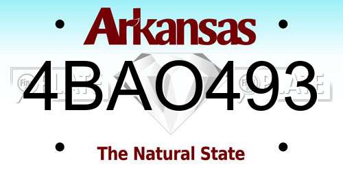 4BAO493 Arkansas License Plate
