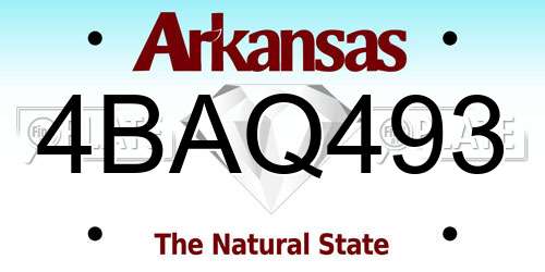 4BAQ493 Arkansas License Plate