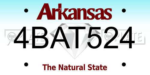 4BAT524 Arkansas License Plate