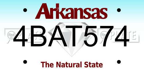 4BAT574 Arkansas License Plate
